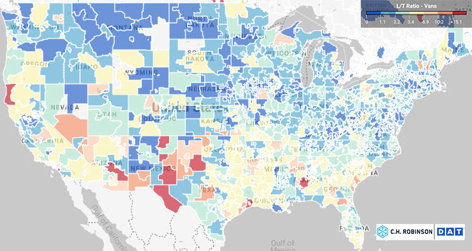 C.H. Robinson NAST Insights map van