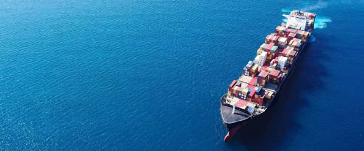 Ocean cargo ship at sea