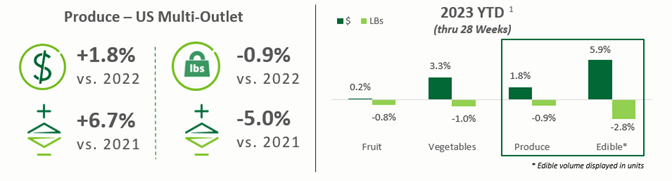 Bar graph of 2023 YTD for produce.